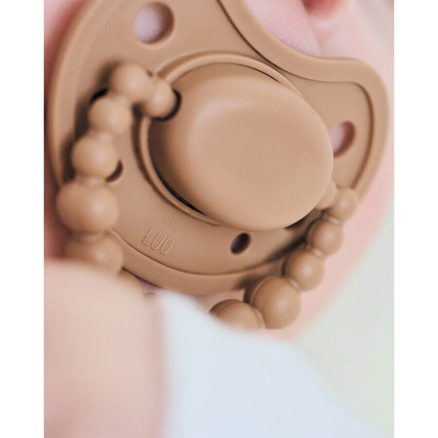 Luu Kids, pacifier, positioning, silicone, Milk Hazelnut, 3-6 months, 1 piece