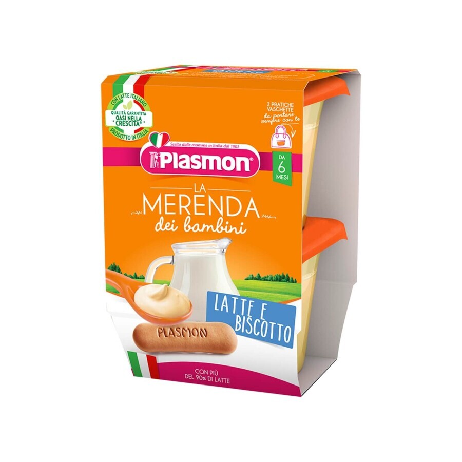 Plasmon Milk Dessert, ciocolată, după 6 luni, 2 x 120 g