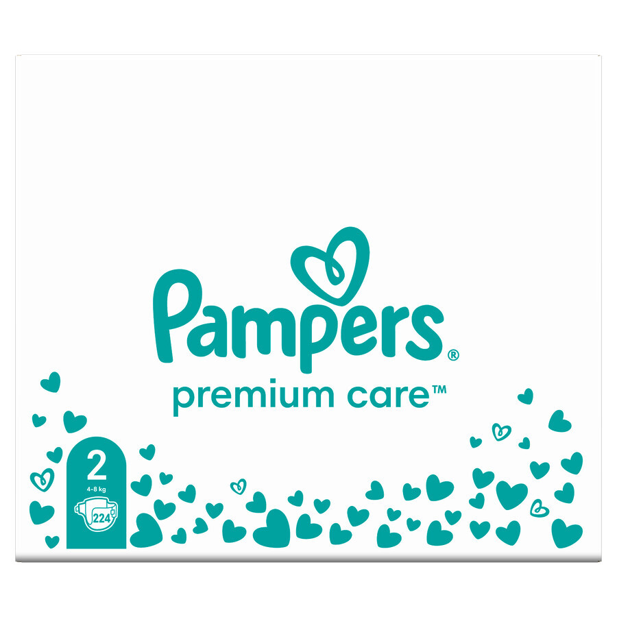 Pampers Premium Care, luiers, maat 2, 4-8 kg, 224 stuks