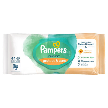 Pampers Harmonie Protect & Care, lingettes humides, 44 pièces