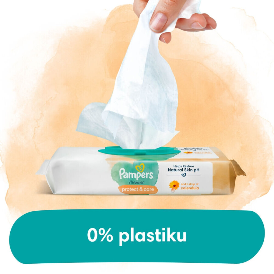 Pampers Harmonie Protect & Care, lingettes humides, 44 pièces