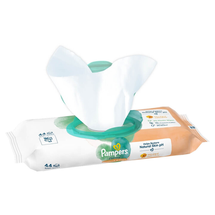 Pampers Harmonie Protect & Care, lingettes humides, 44 pièces