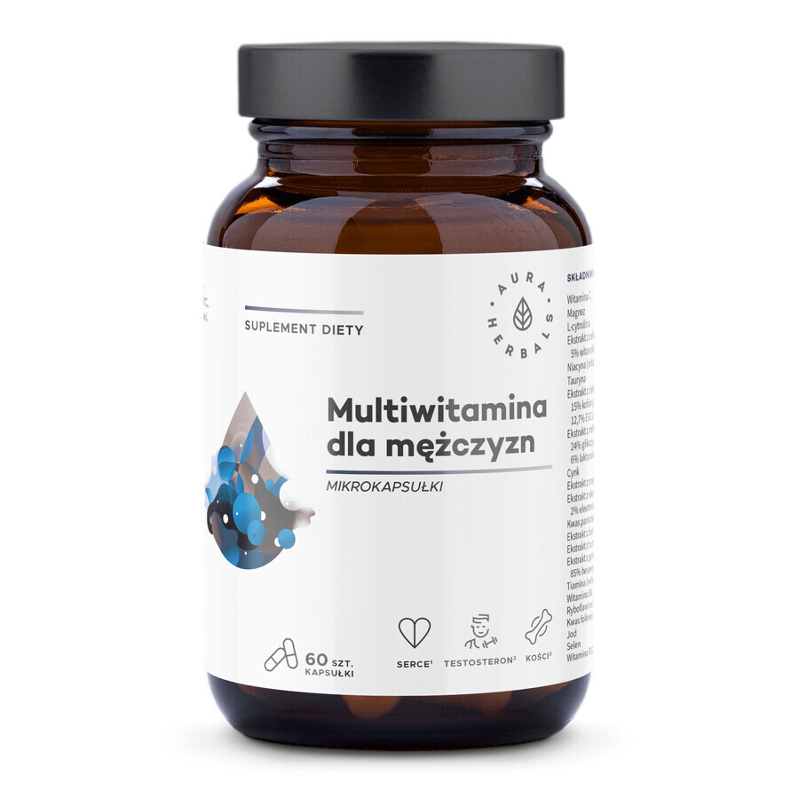 Aura Herbals Multivitamine per uomo, microcapsule, 60 capsule