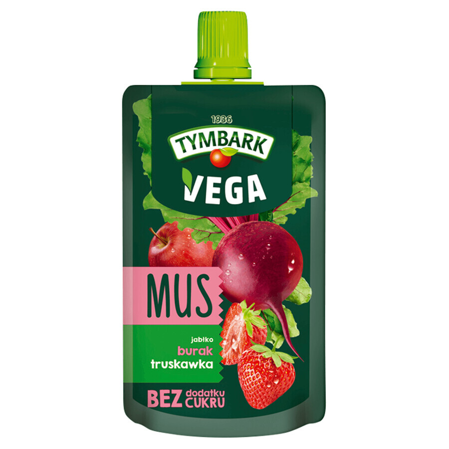 Tymbark Mousse in een tube Fruit, appel, rode biet, aardbeien, zonder toegevoegde suiker, 100 g