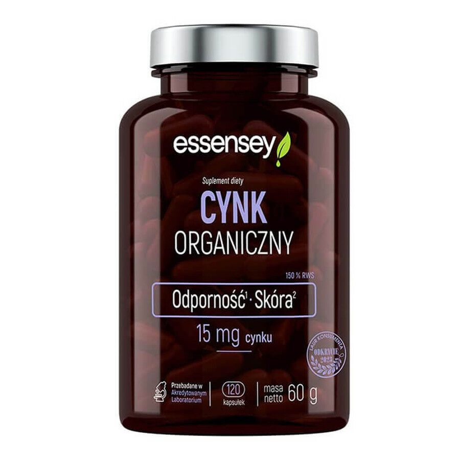 Essensey Organic Zinc, 120 capsules