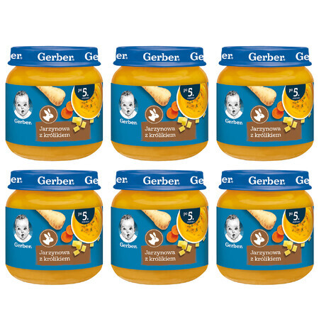 Gerber Soep Set, groentesoep met konijn, na 5 maanden, 6 x 125 g VERPAKT