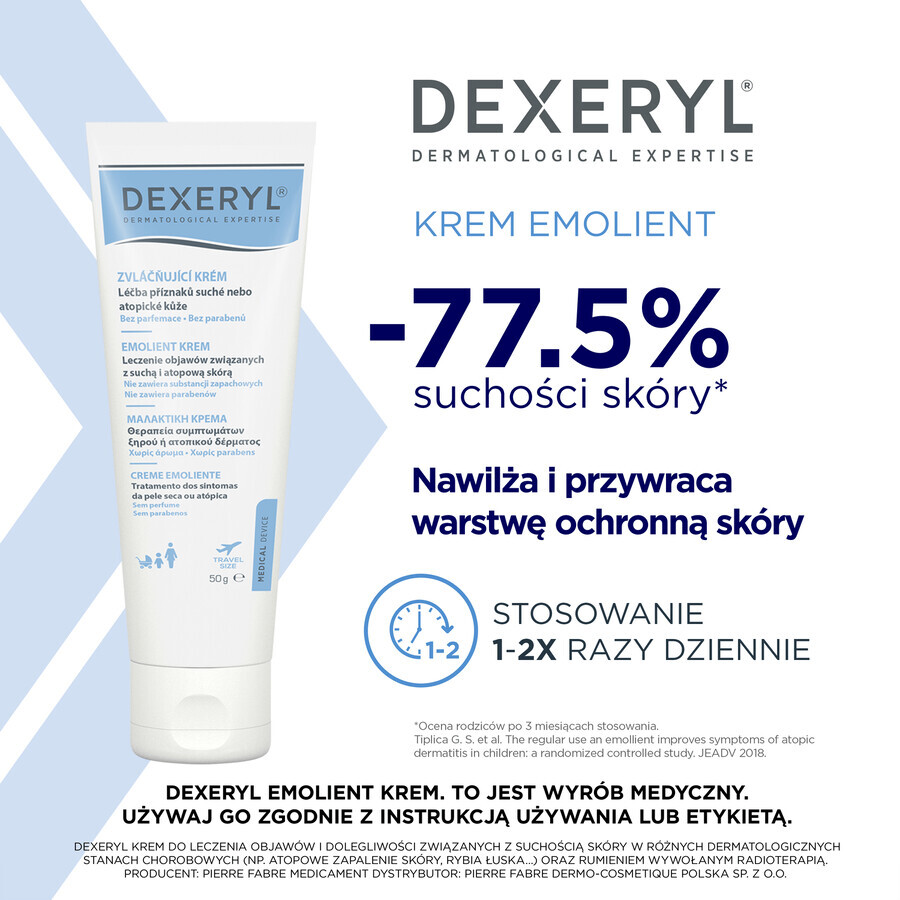 Dexeryl crema emolliente per pelli secche, 50 g