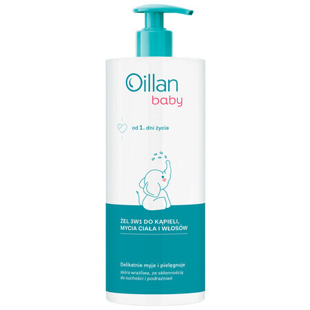 Oillan Baby, 3-in-1 bad-, lichaam- en haargel, vanaf de eerste dag van het leven, 750 ml