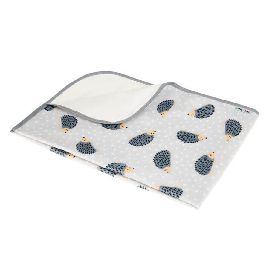 AKUKU, terrycloth pad with oilcloth, 50 x 70 cm, hedgehog, A1044, 1 pc