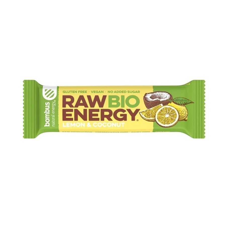 Lemon and coconut bar, 50 g, Raw Energy