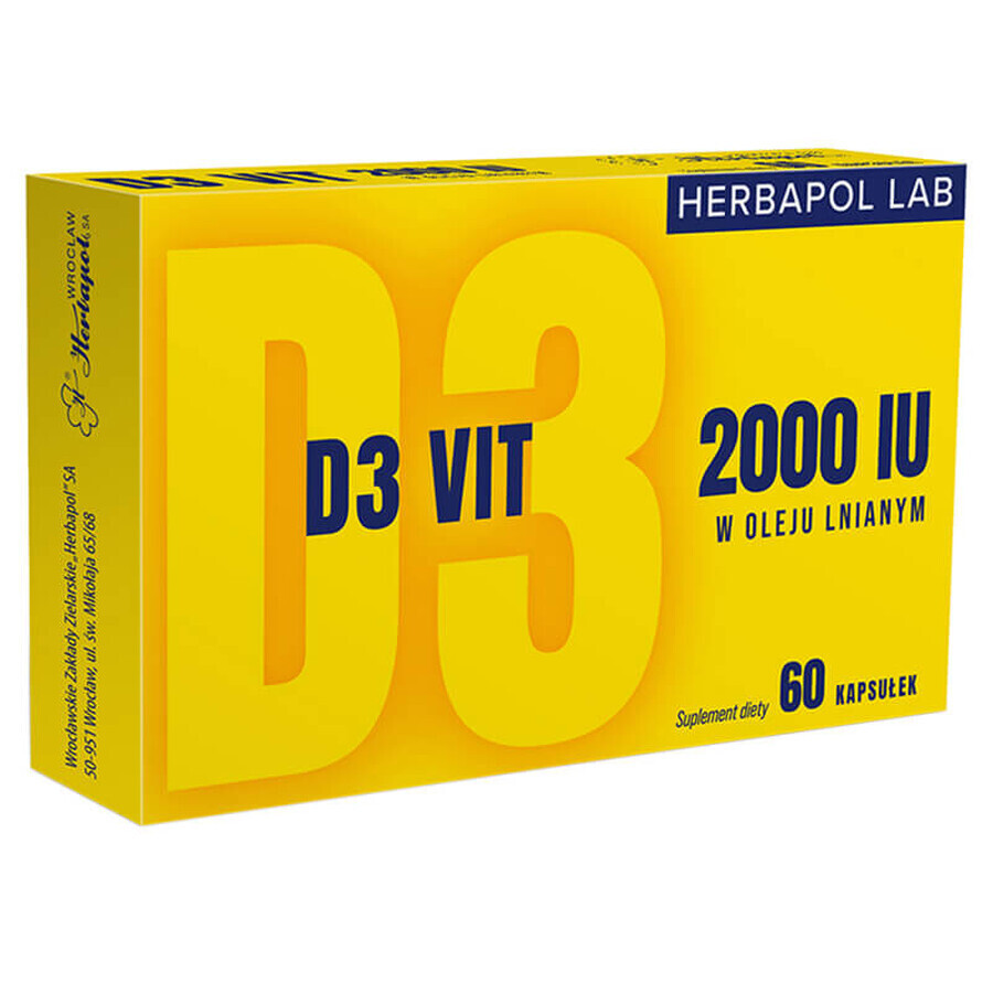 Herbapol Lab D3 Vit 2000 IU, 60 Kapseln