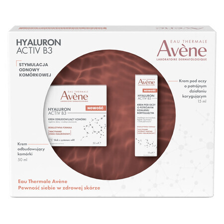 Avene Hyaluron Activ B3 Set cuidado rejuvenecedor avanzado, crema reconstrucción celular 50 ml + crema contorno de ojos triple corrector 15 ml