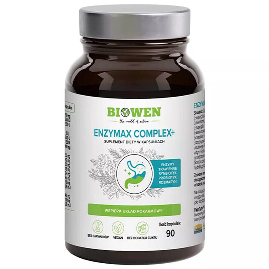 Biowen EnzyMax Complex+, spijsverteringsenzym, 90 capsules