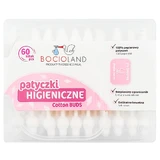 Bocioland, cotton ear buds with plug, 60 pieces