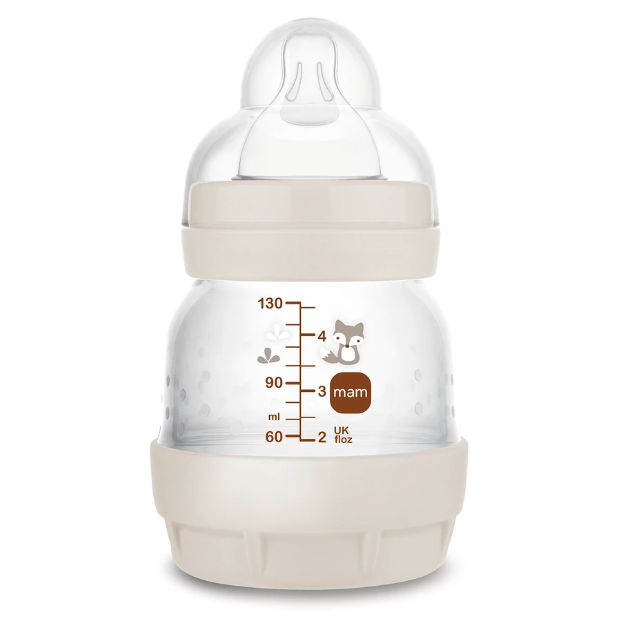 MAM Perfect Start Anti-Colic, biberon anticolica con tettarella in silicone, Planet Love, unisex, dalla nascita, 130 ml
