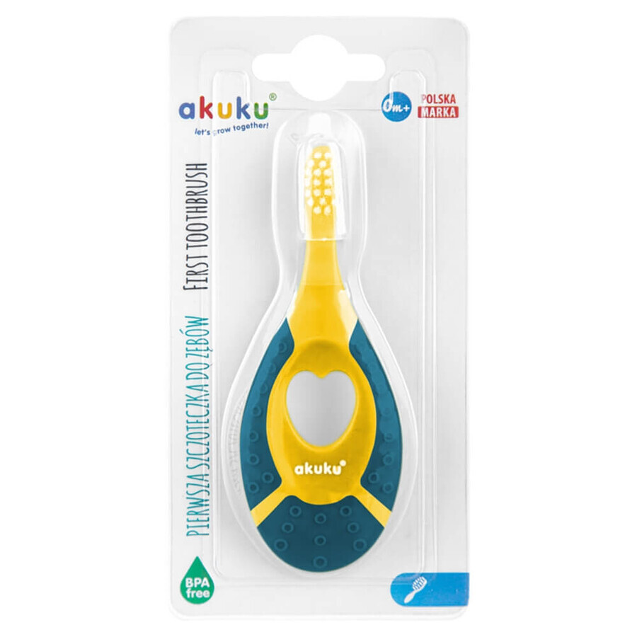 Ackuku, brosse à dents pour enfants, 0-2 ans, bleu marine, 1 pc