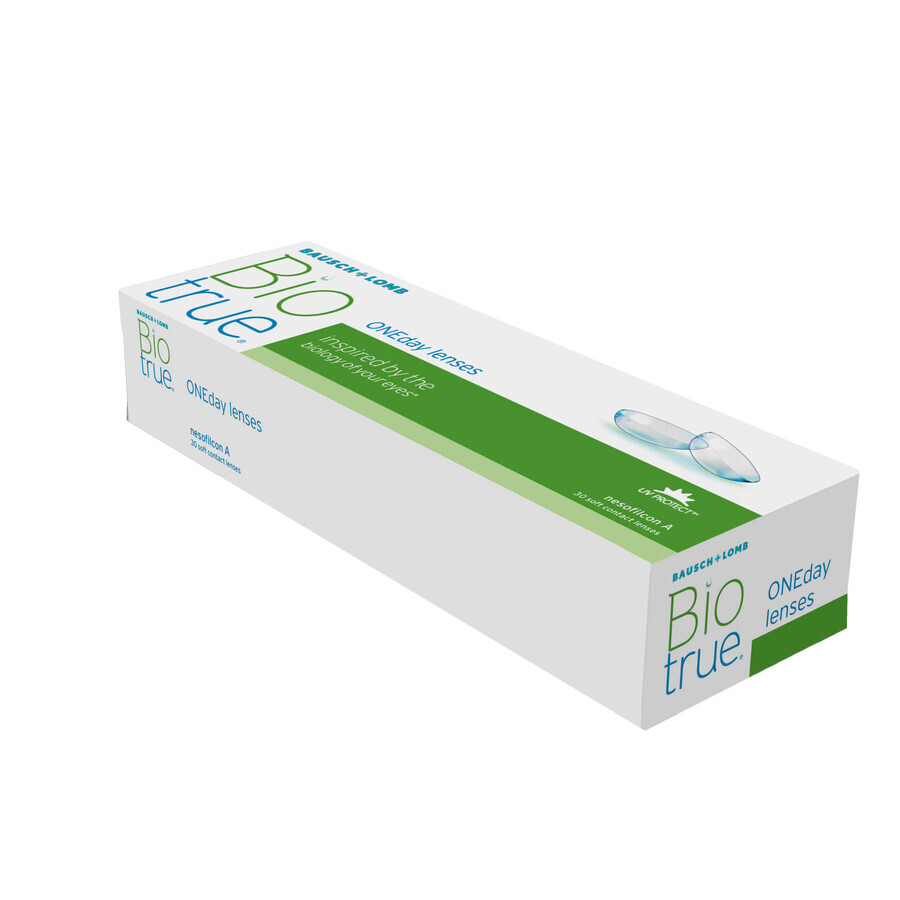 Biotrue ONEday, lentes de contacto, 1 día, esféricas, - 1,75, 30 uds.