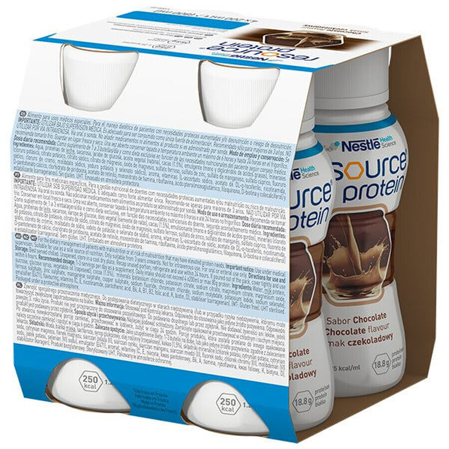 Resource Protein, nutritious formula, chocolate flavor, 4 x 200 ml + free shopping bag