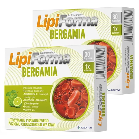 Set for normal cholesterol levels, LipiForma Bergamia, 2 x 30 capsules