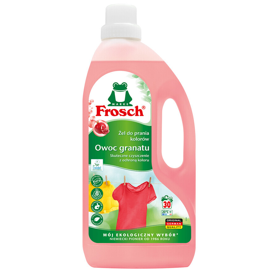 Set Frosch, gel adoucissant, grenade, 1,5 l + concentré adoucissant, grenade, 750 ml + sacs de tri des déchets, 3 gratuits