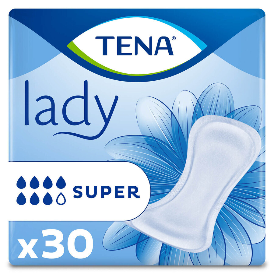 Tena Lady Set, compresas especializadas, Super, 2 x 30 unidades + salvaslips absorbentes ProSkin Pants, tallas M y L, 2 muestras