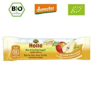 Barrita de cereales ecológicos con manzanas y peras, +12 meses, Holle Baby Food