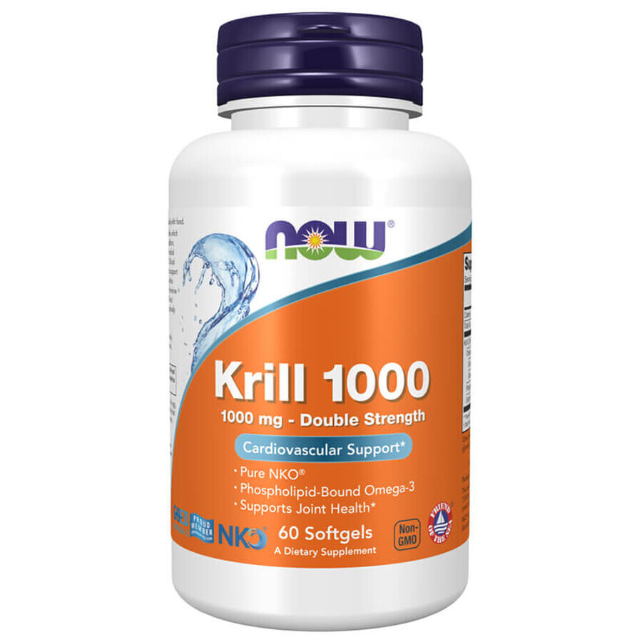 Now Foods Krill Oil, krillolie 1000 mg, 60 capsules