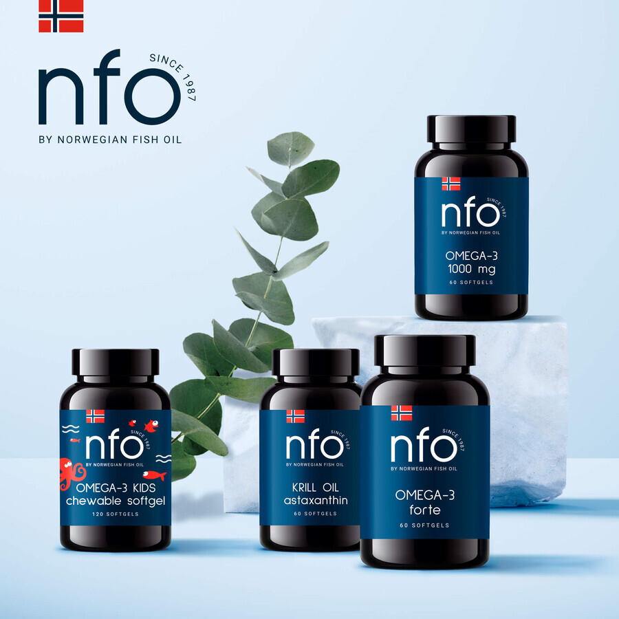 NFO Krill Oil Astaxanthin, ulei de krill cu astaxantină, 60 capsule moi