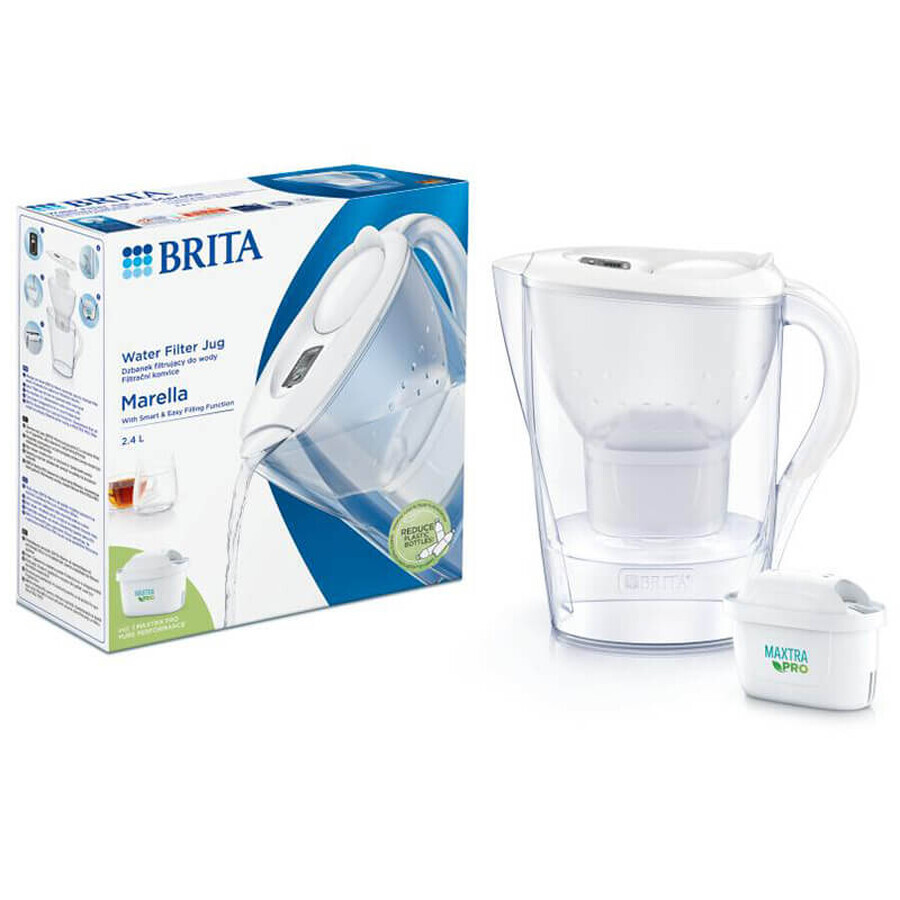 Brita Marella, kan met filter 2,4 l, wit + Maxtra Pro Pure Performance filter, 1 st