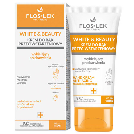 Floslek Pharma White & Beauty anti-aging handcrème, 45 ml