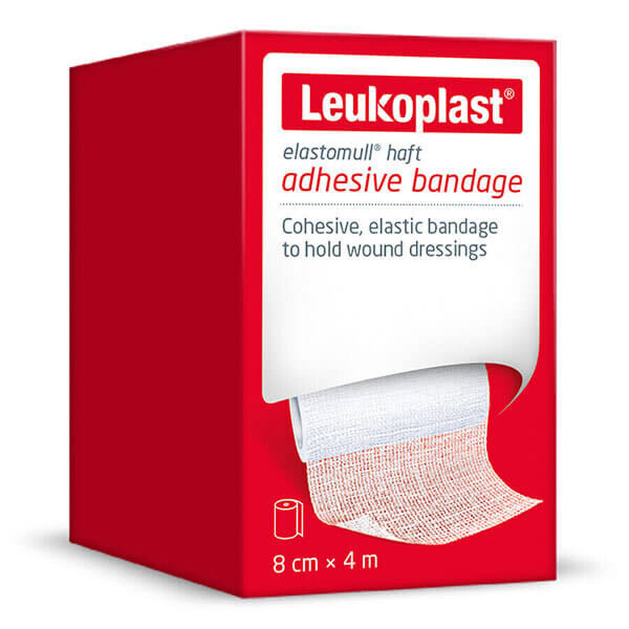 Leukoplast Elastomull Borduurset, elastisch verband, elastisch, wit, 8 cm x 4 m, 2 stuks