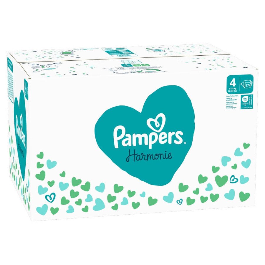 Pampers Harmonie, diapers, size 4, 9-14 kg, 174 pieces