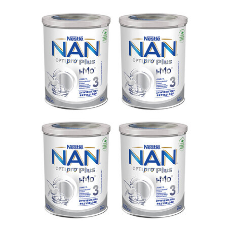 Nestlé NAN Optipro Plus 3 HM-O, lait modifié pour enfants de plus de 1 an, 4 x 800 g