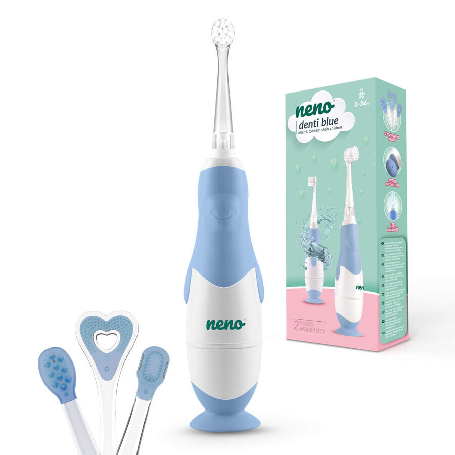 Neno Denti, brosse à dents électronique pour enfants, bleu, 0-3 ans, 1 pc