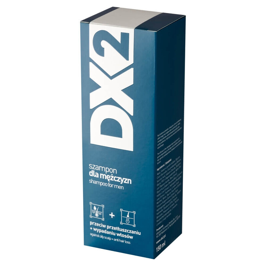 DX2, shampoo voor mannen tegen vet + haaruitval, 150 ml