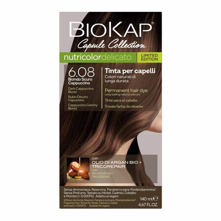 Biokap Nutricolor Delicato, Haarfarbe, 6.08 Cappuccino dunkelblond, 140 ml