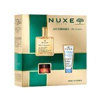 Nuxe Bestsellers set Huile Prodigieuse, ulei uscat, 50 ml + balsam de buze hrănitor, 15 g + cremă hidratantă 3 în 1, 100 ml