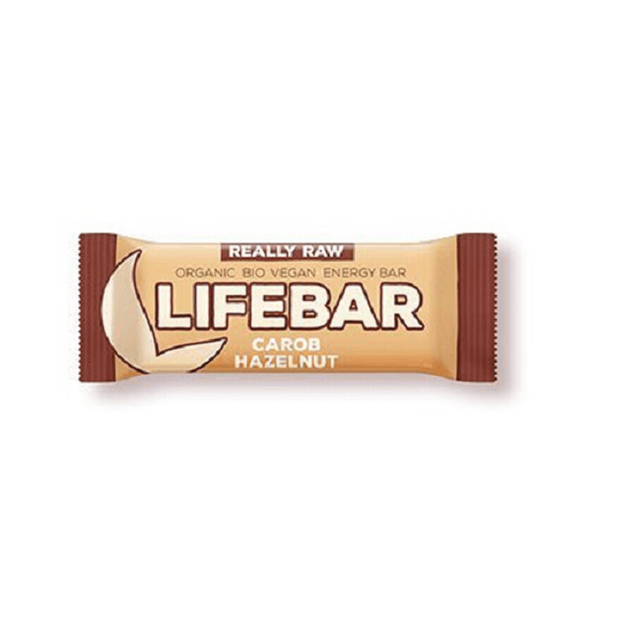 Barretta cruda con nocciole e carruba, 47 gr, LifeBar