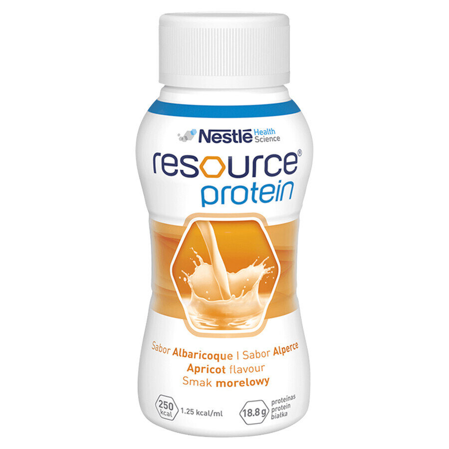 Resource Protein, supplément nutritionnel, saveur abricot, 4 x 200 ml