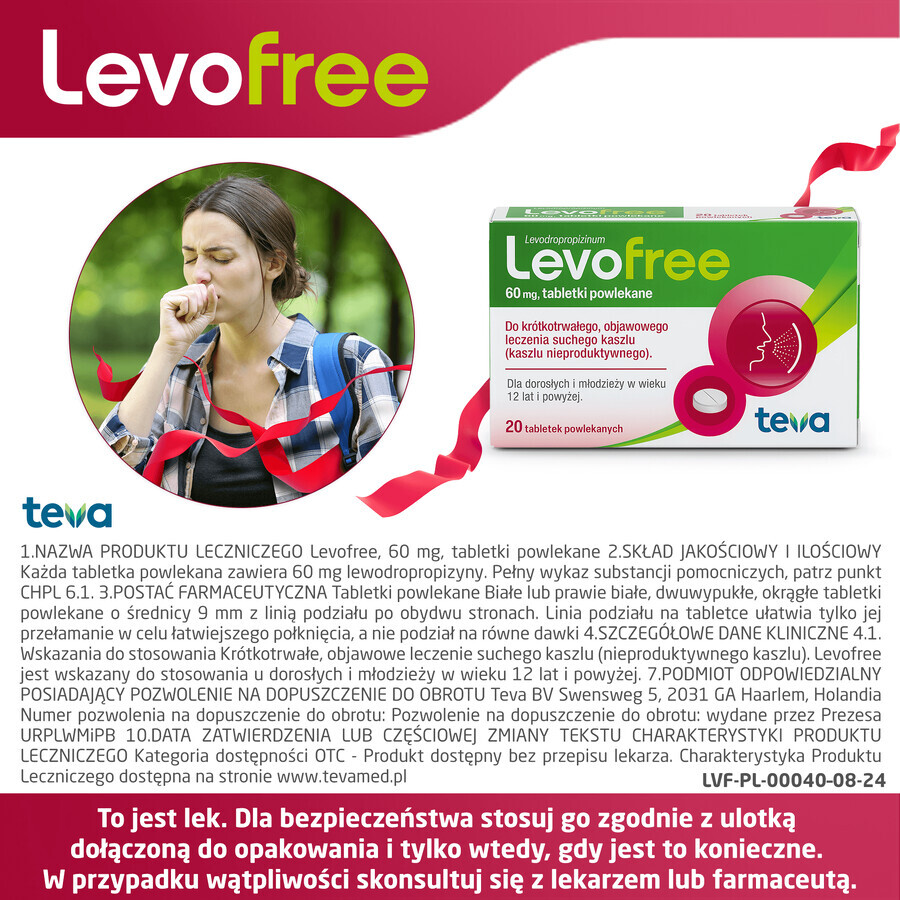 Levofree 60 mg, 20 filmomhulde tabletten