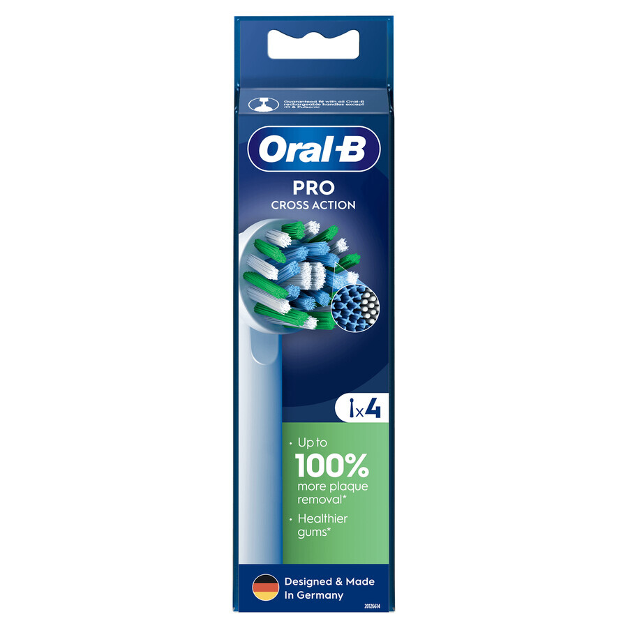 Oral-B Pro Cross Action, vervangende opzetborstels voor Clean Maximiser elektrische tandenborstel, 4 stuks