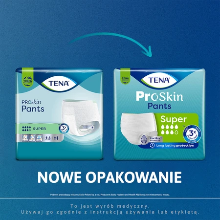 Tena Pants Proskin, chiloți absorbanți, mărimea L, 100-135 cm, Super, 12 bucăți