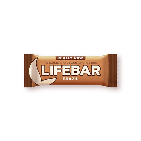 Barretta cruda con noci del Brasile, 47 g, Lifebar