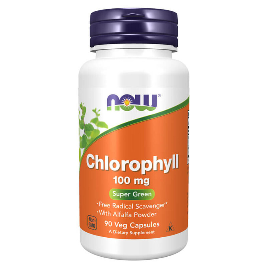 Now Foods Chlorophyll 100 mg, chlorophyll, 90 vegetarian capsules