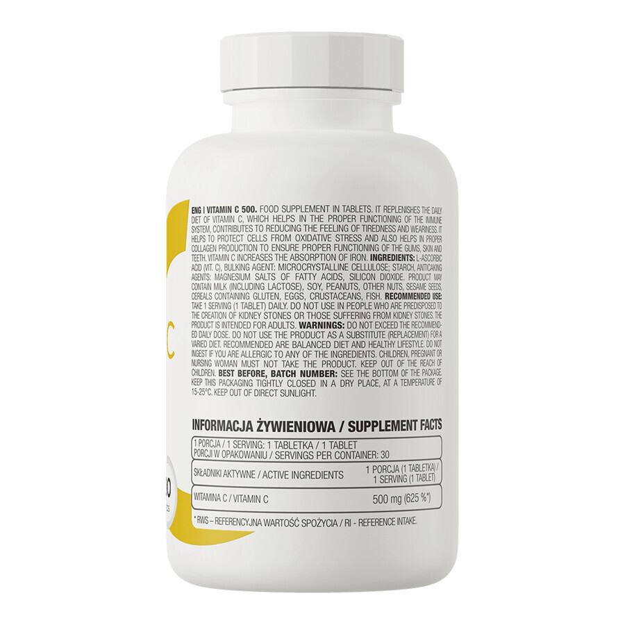 OstroVit Vitamine C 500 mg, 30 tabletten