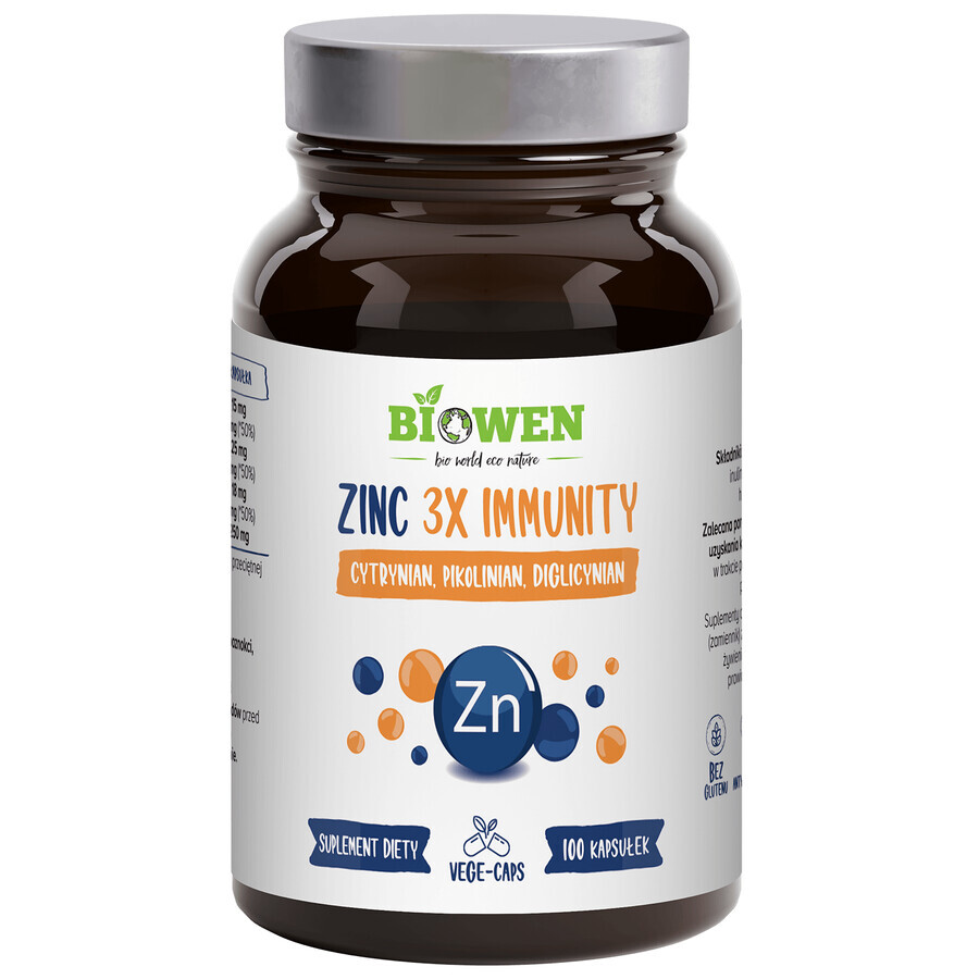 Biowen Zink 3x Immuniteit, 100 capsules