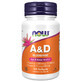 Now Foods A&amp;D, vitamine A 10 000 IU + vitamine D 400 IU, 100 capsules