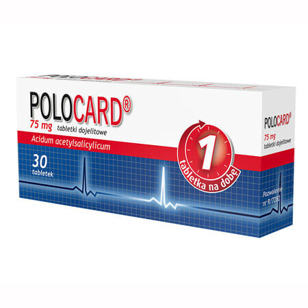 Polocard 75 mg, 30 enterale tabletten