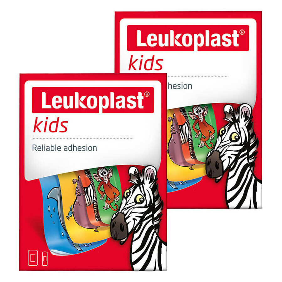 Set Leukoplast Kids, pleisters, 2 maten, 2 x 12 stuks