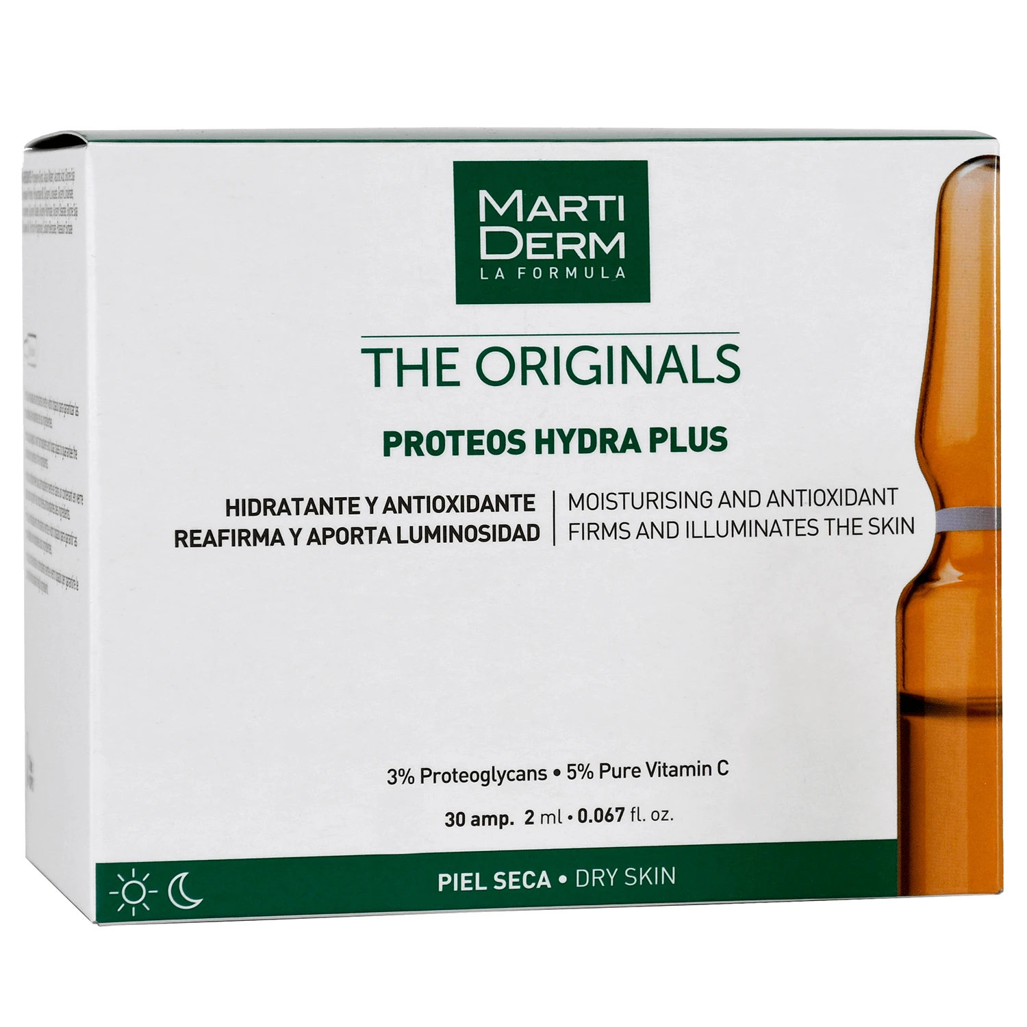 MartiDerm The Originals Proteos Hydra Plus, hydraterend serum met antioxidanten, droge huid, 2 ml x 30 flacons